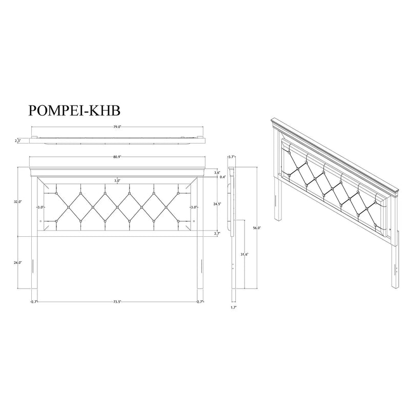 Shaker - 5 Pieces Bedroom Set With Crystal Inspired Tufted Headboard And LED Lighting by Unique Piece Furniture