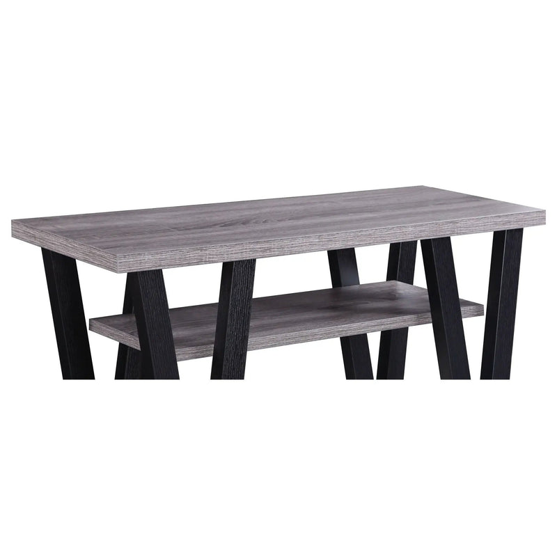 Rectangle Sofa Table With V Line Design - Gray