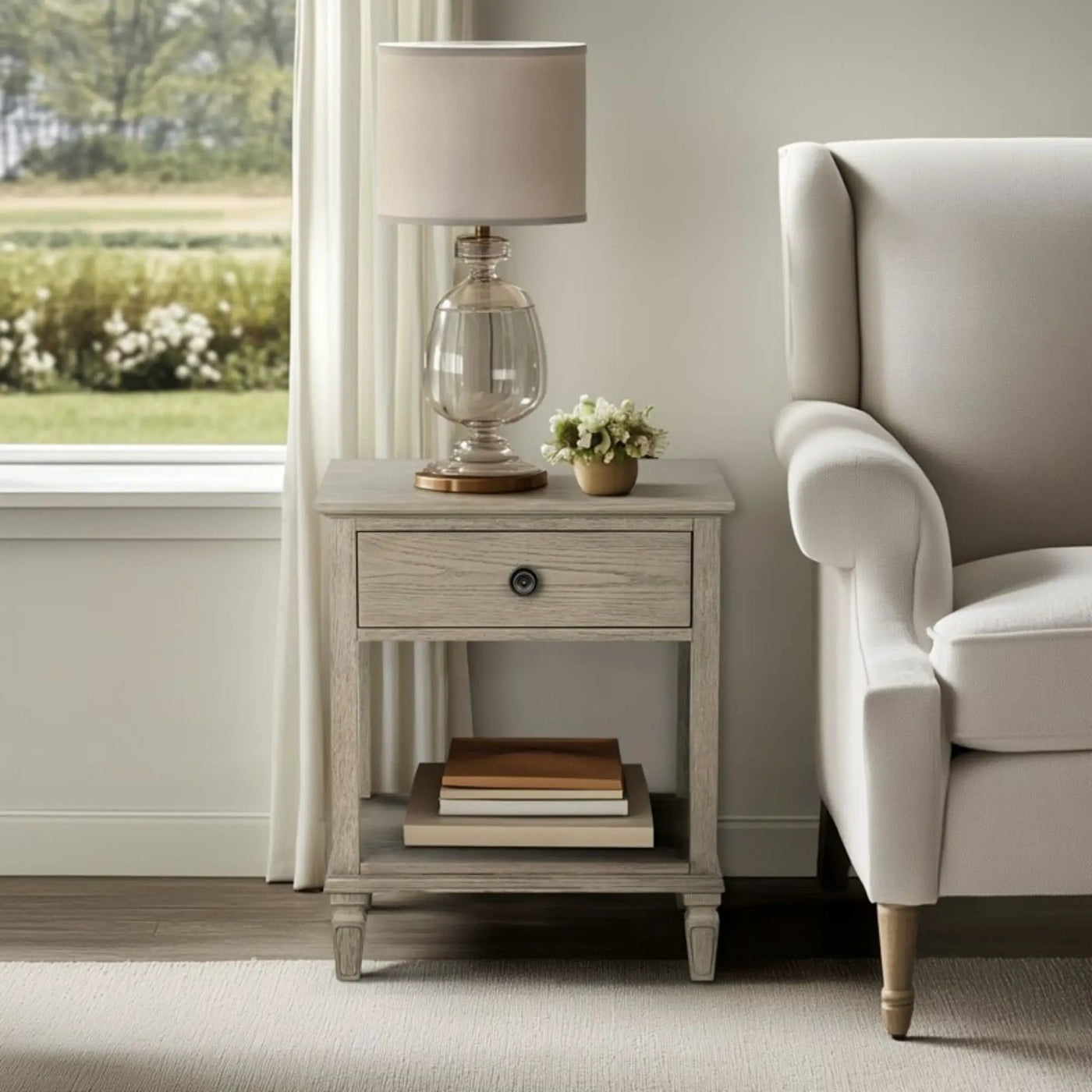 Victoria - Bedside Table With Drawer And Shelf by HouseOfZazla