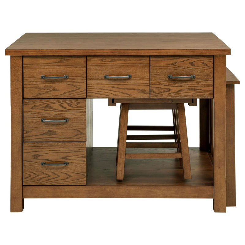 Mayfair 3-piece Kitchen Island with Extension Table Dark Oak by Unique Piece Furniture