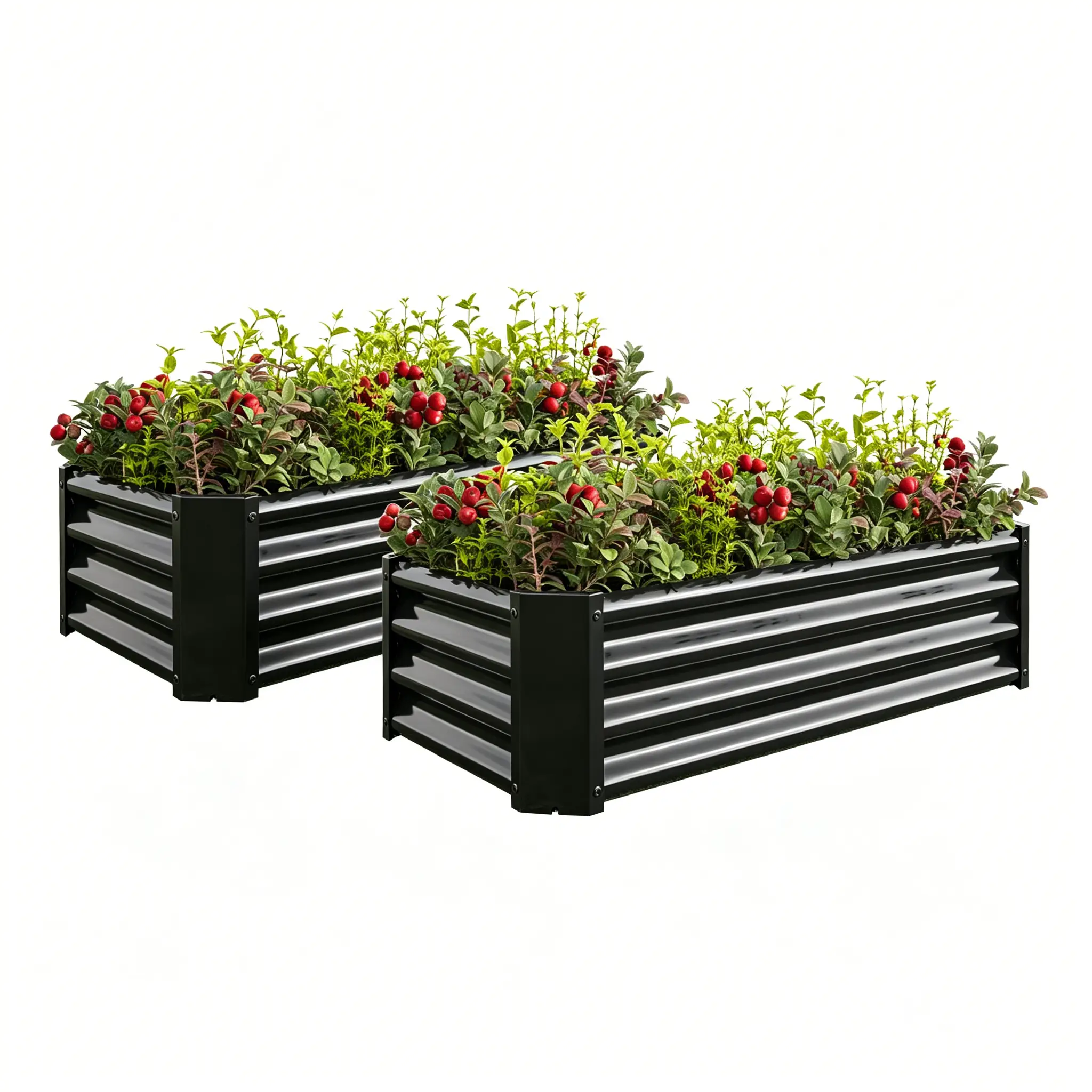 2-Piece Metal Raised Garden Bed Set by HouseOfZazla