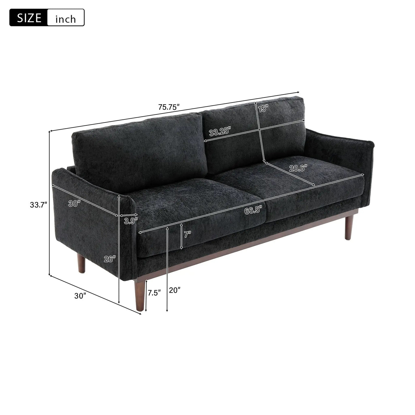 Loveseat Sofa With Spacious Seating by HouseOfZazla