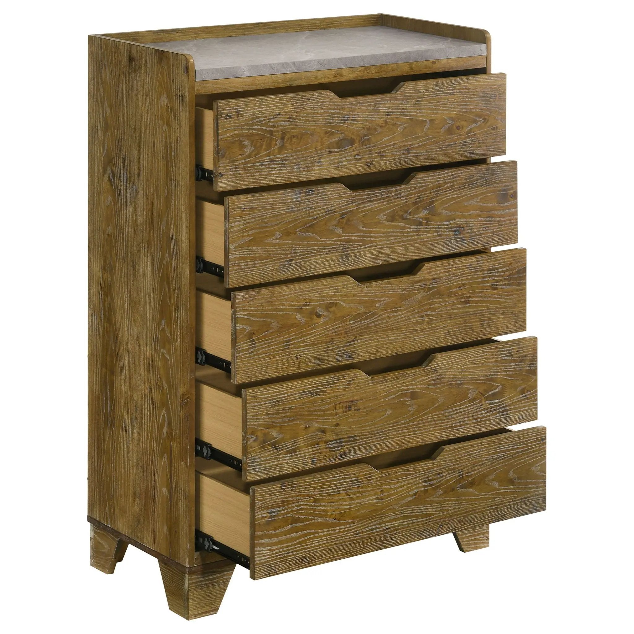 Henderson 5-drawer Bedroom Chest of Drawers Medium Oak by Unique Piece Furniture