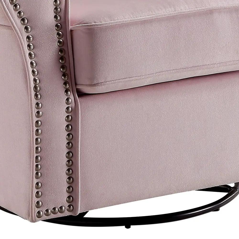 Tamaki - Swivel Chair With Glider - Pink Fabric by Unique Piece Furniture