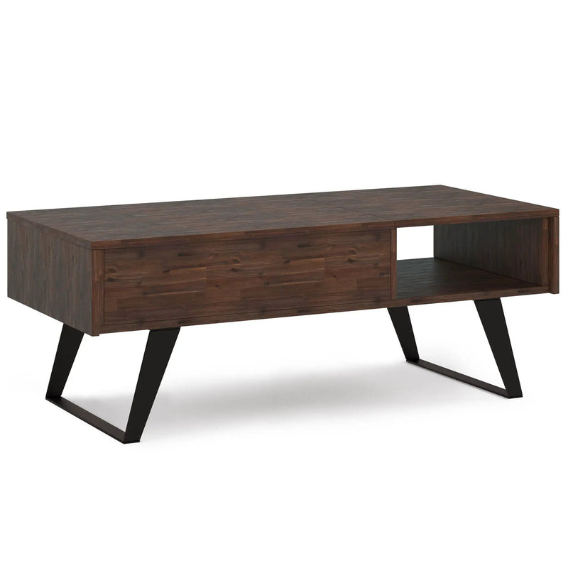 Lowry - Lift Top Coffee Table - Distressed Charcoal Brown by HouseOfZazla