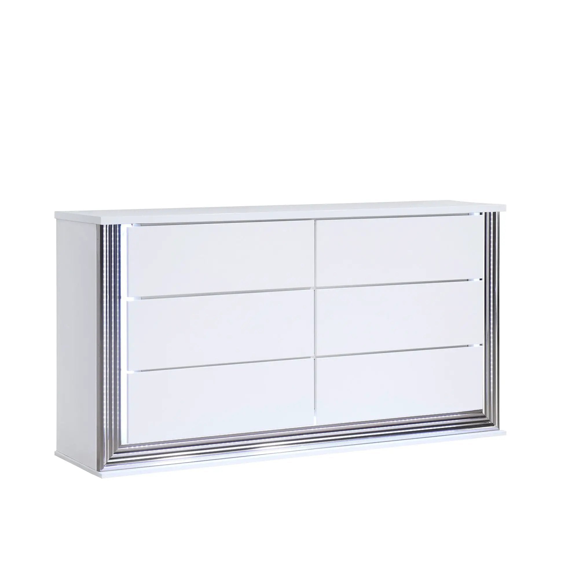Moon - Smooth Dresser With LED - White by HouseOfZazla