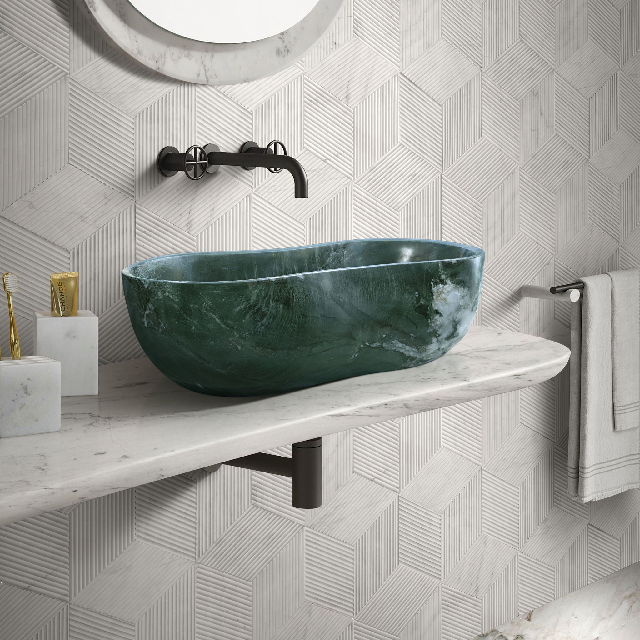 Bathroom Vessel Sink With Wavy Design by HouseOfZazla