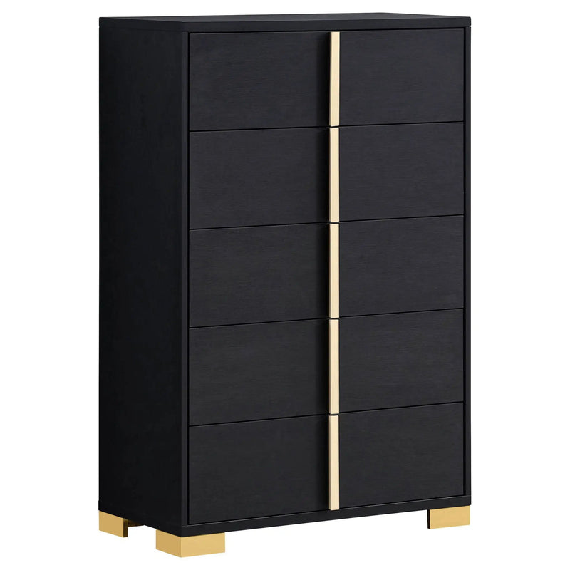 Marceline 5-drawer Bedroom Chest Black by Unique Piece Furniture