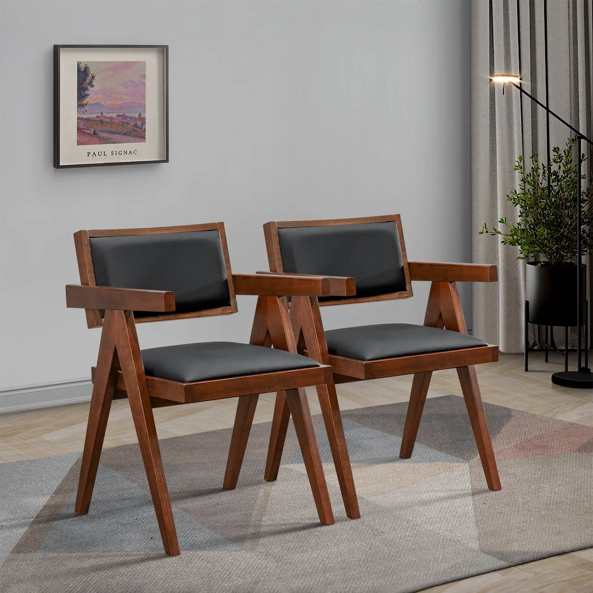 Athena - Dining Chair (Set of 2) - Black / Brown by HouseOfZazla