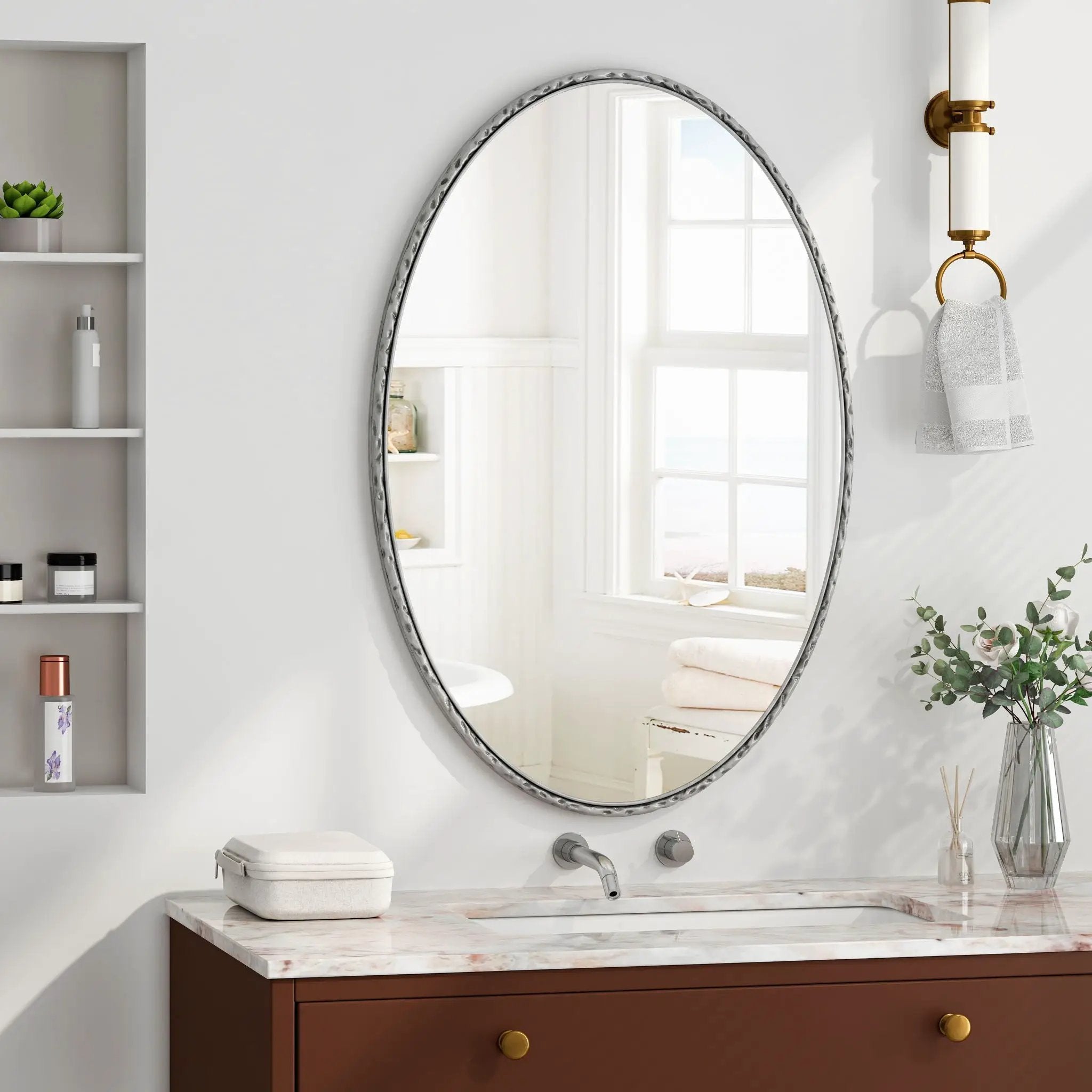 Art Oval Retro Mirror, Wall Hanging by Unique Piece Furniture