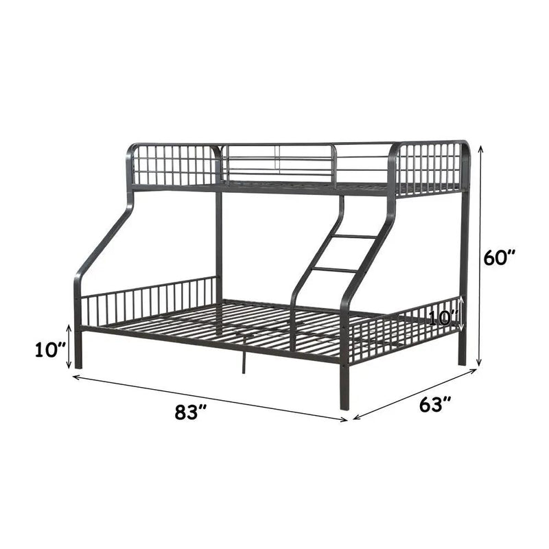 Caius - Twin Long/Queen Bunk Bed - Gunmetal by Unique Piece Furniture
