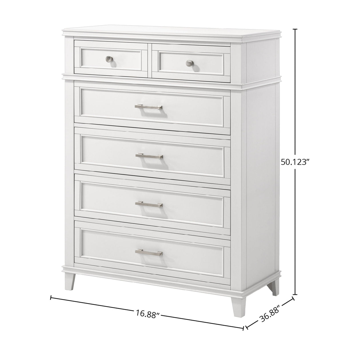 5 Drawer Chest with Ample Storage - White or Gray, photo 10 of 10
