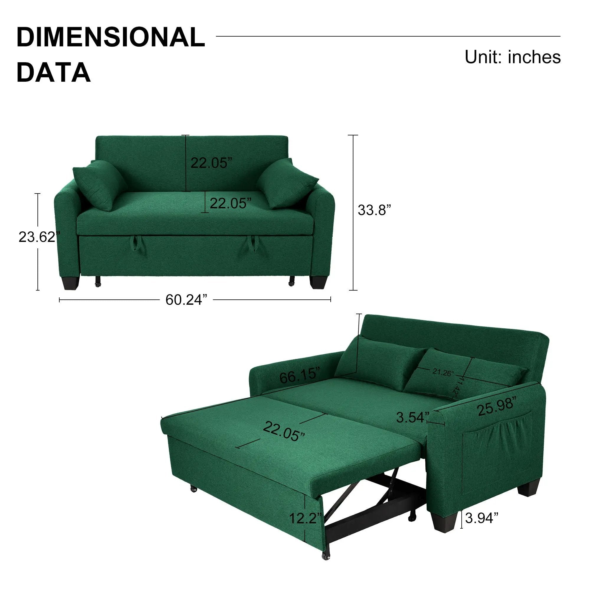Balus - 2 In 1 Sofa Bed With Storage Bag by HouseOfZazla