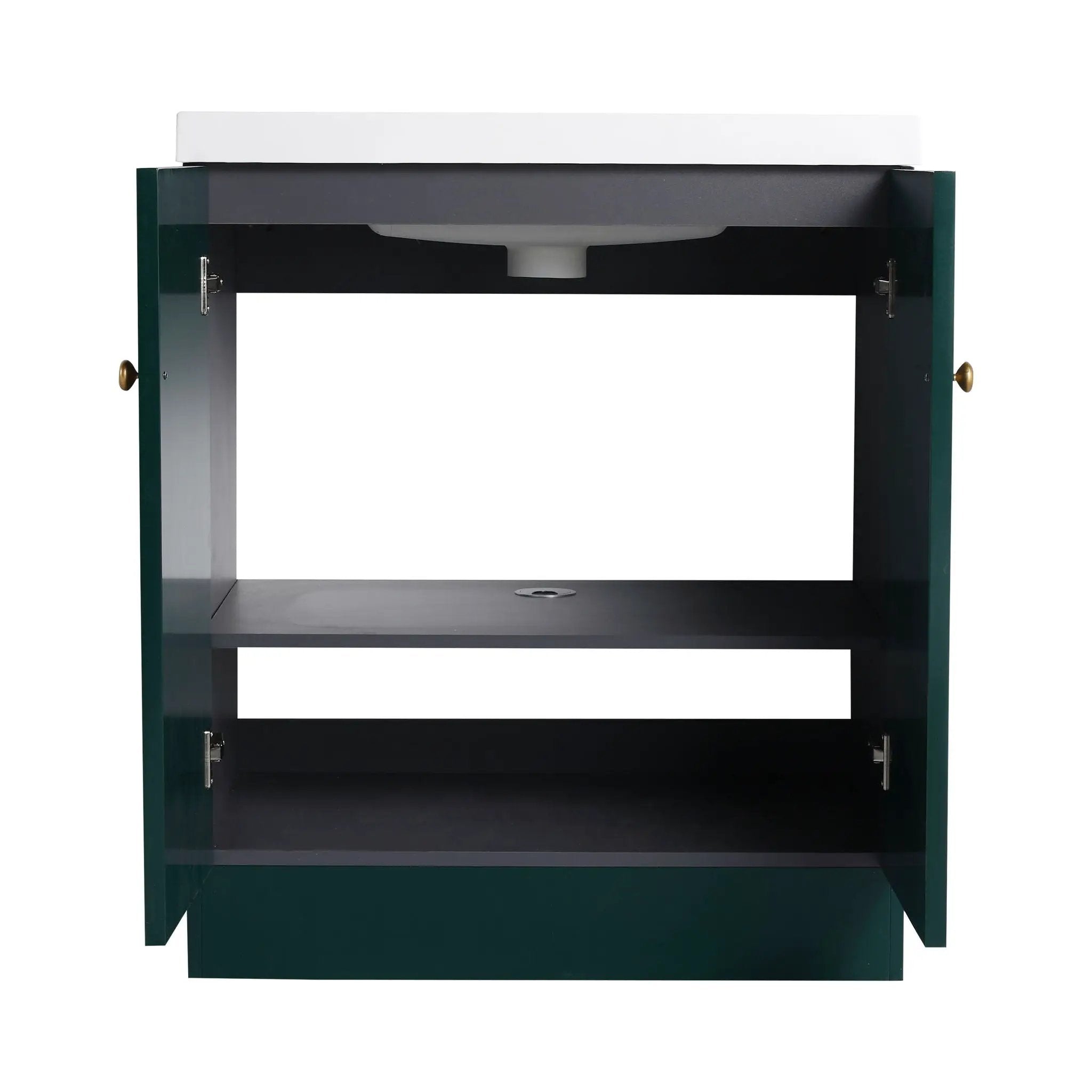 Contemporary Freestanding Bathroom Vanity With Resin Sink & Soft-Close Cabinet Doors by HouseOfZazla