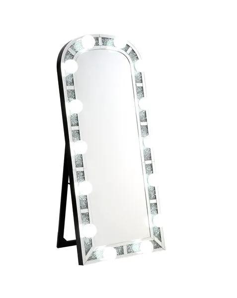 Noralie - Floor Mirror - Mirrored & Faux Diamonds by Unique Piece Furniture