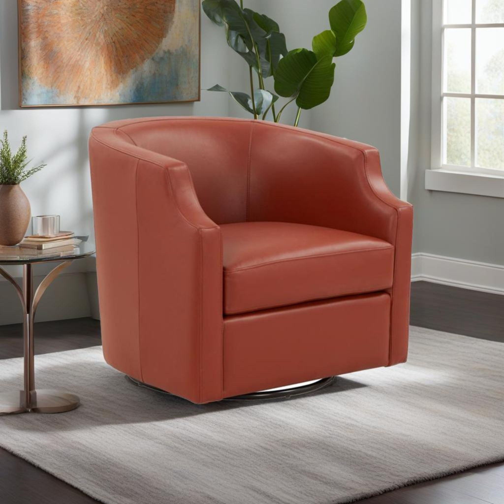 Emmett - Swivel Glider Barrel Chair With Clip Arm Design by HouseOfZazla