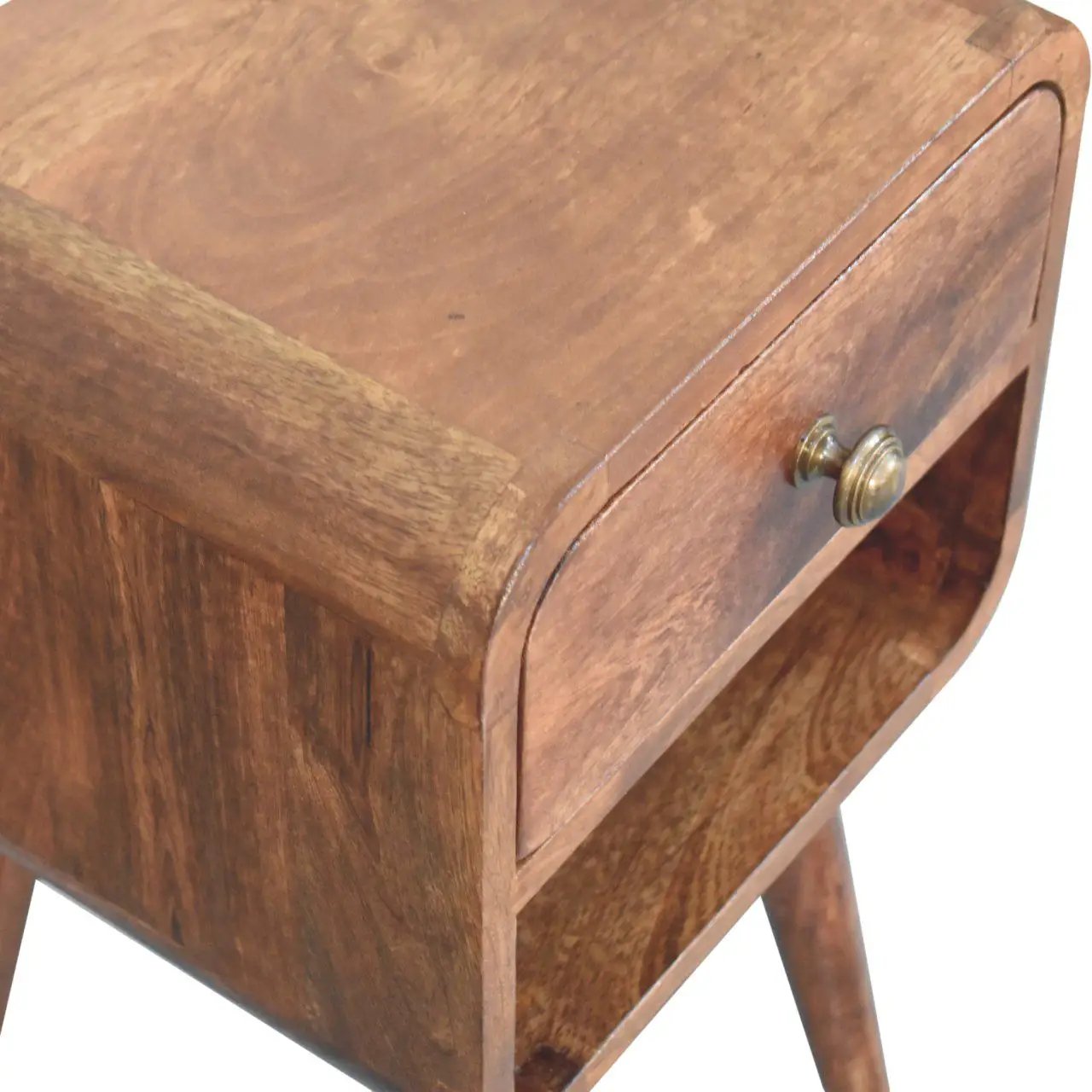 Mini California Curved Nightstand Wth Lower Slot by Unique Piece Furniture