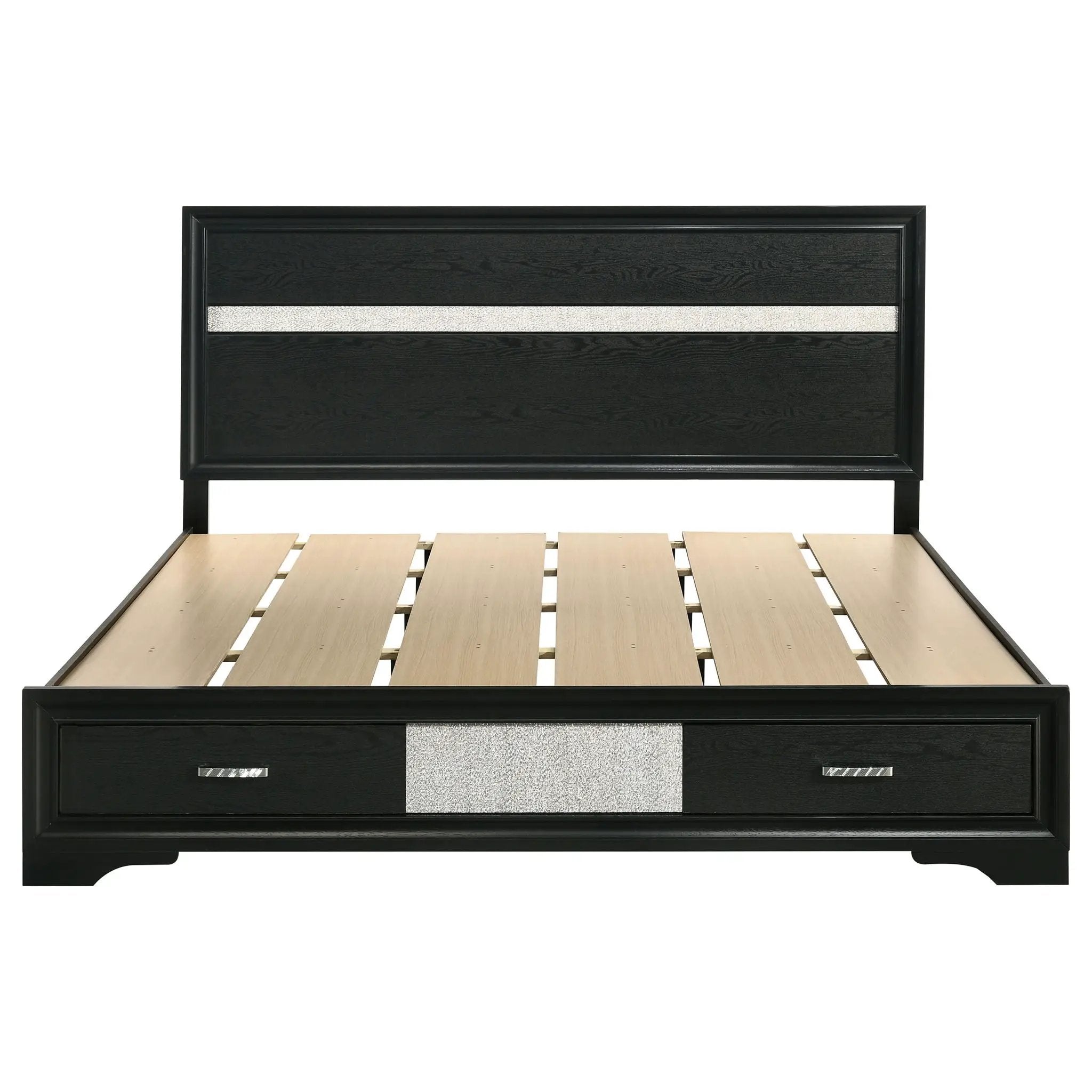 Miranda 51-inch Wood California King Storage Panel Bed Black by Unique Piece Furniture