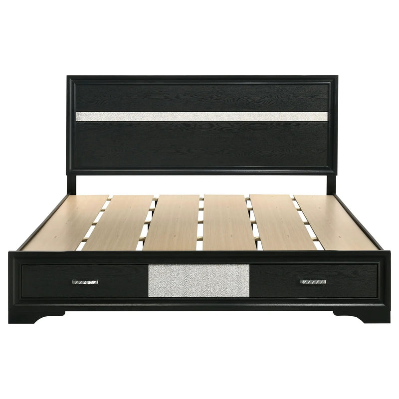 Miranda 51-inch Wood California King Storage Panel Bed Black by Unique Piece Furniture