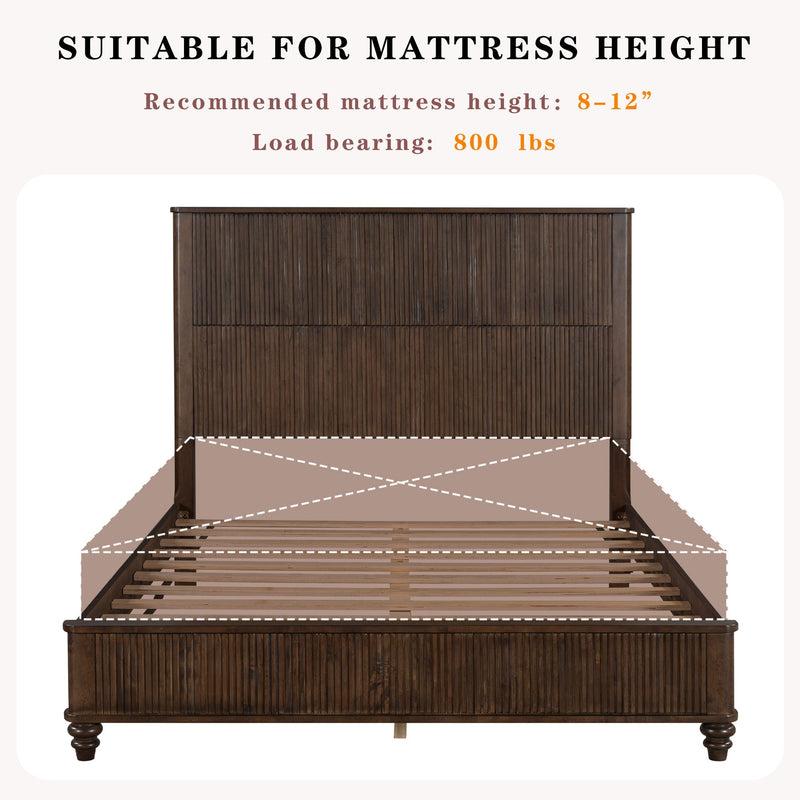Platform Bed Frame With Tall Headboard by HouseOfZazla