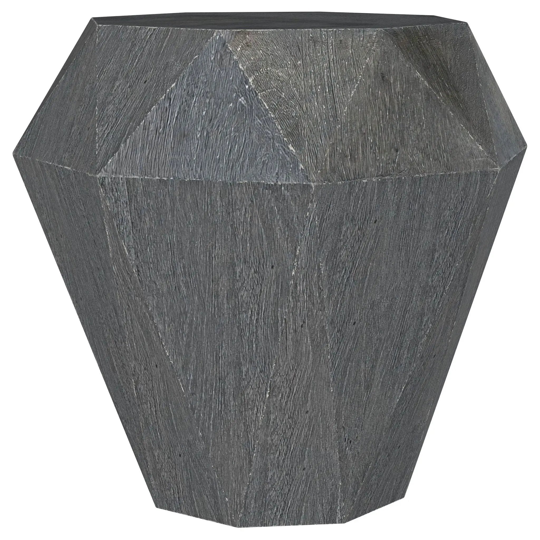 Jacinto Octagonal Solid Mango Wood Side Table Grey by Unique Piece Furniture