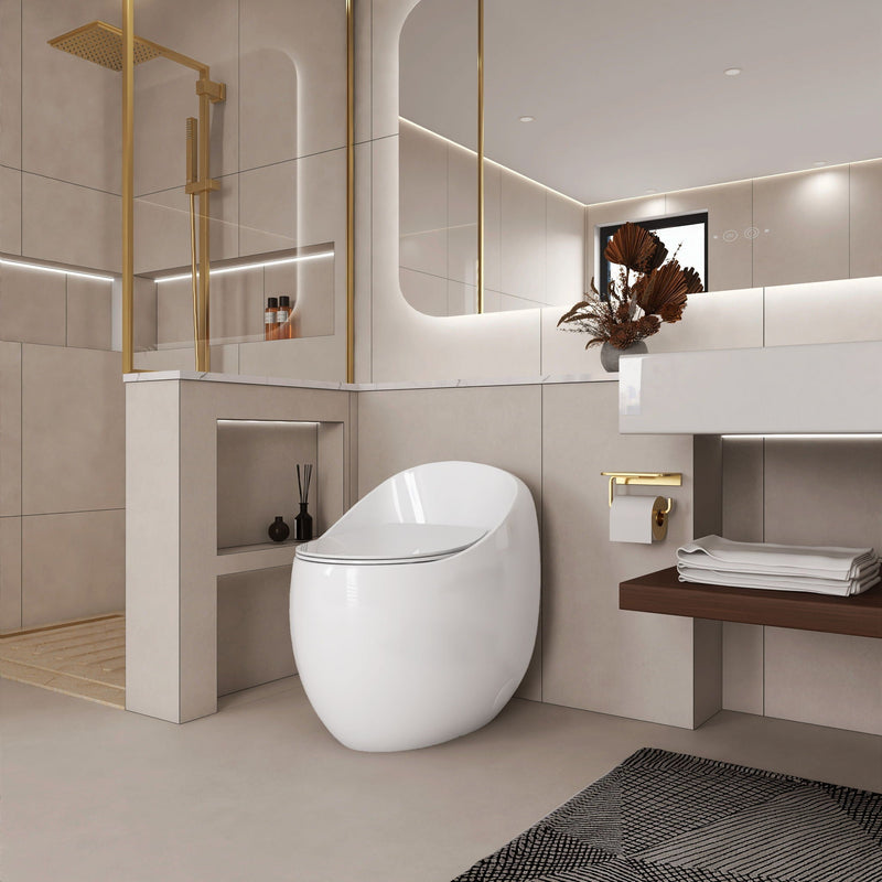 Modern Egg Shape Toilet 1.28 Gpf Single Flush Ceramic by HouseOfZazla