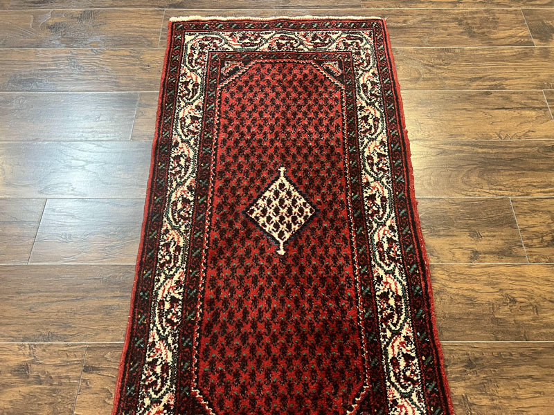Persian Tribal Rug 2.6 x 5, Boteh Paisley Pattern, Red and Beige, Wool Hamadan Rug by Jewel Rugs