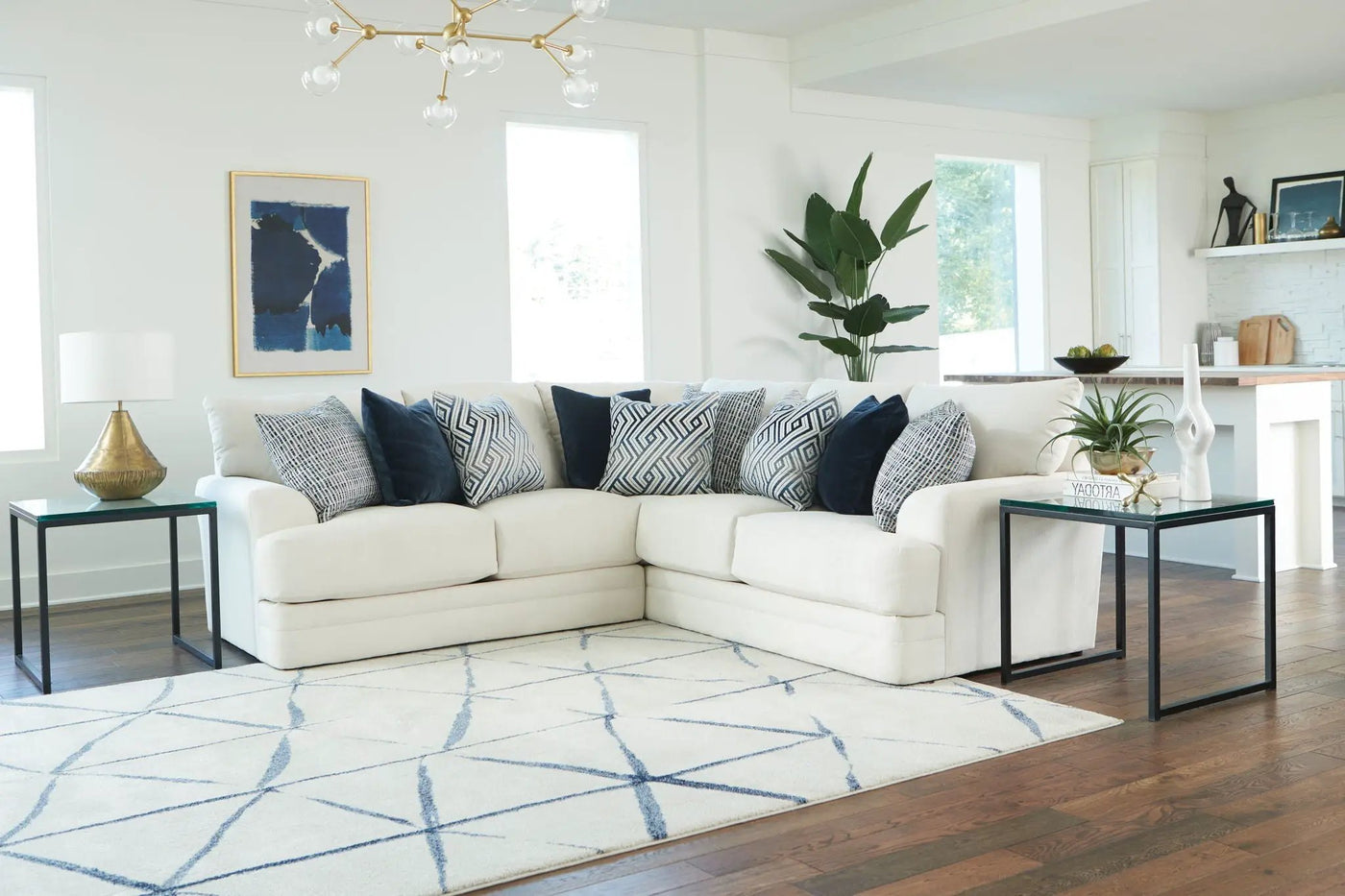 Polaris - Sectional With Comfort Coil Seating And Accent Pillows Included by Unique Piece Furniture
