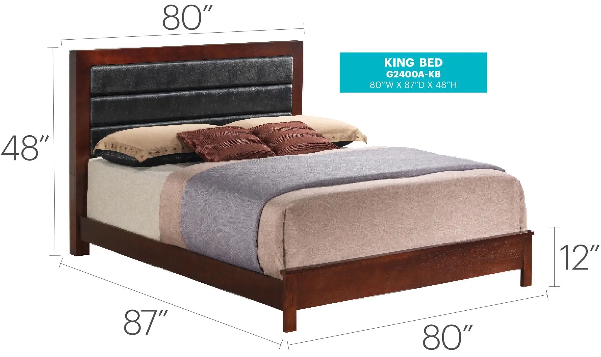 Transitional Modern Design Bed by Unique Piece Furniture