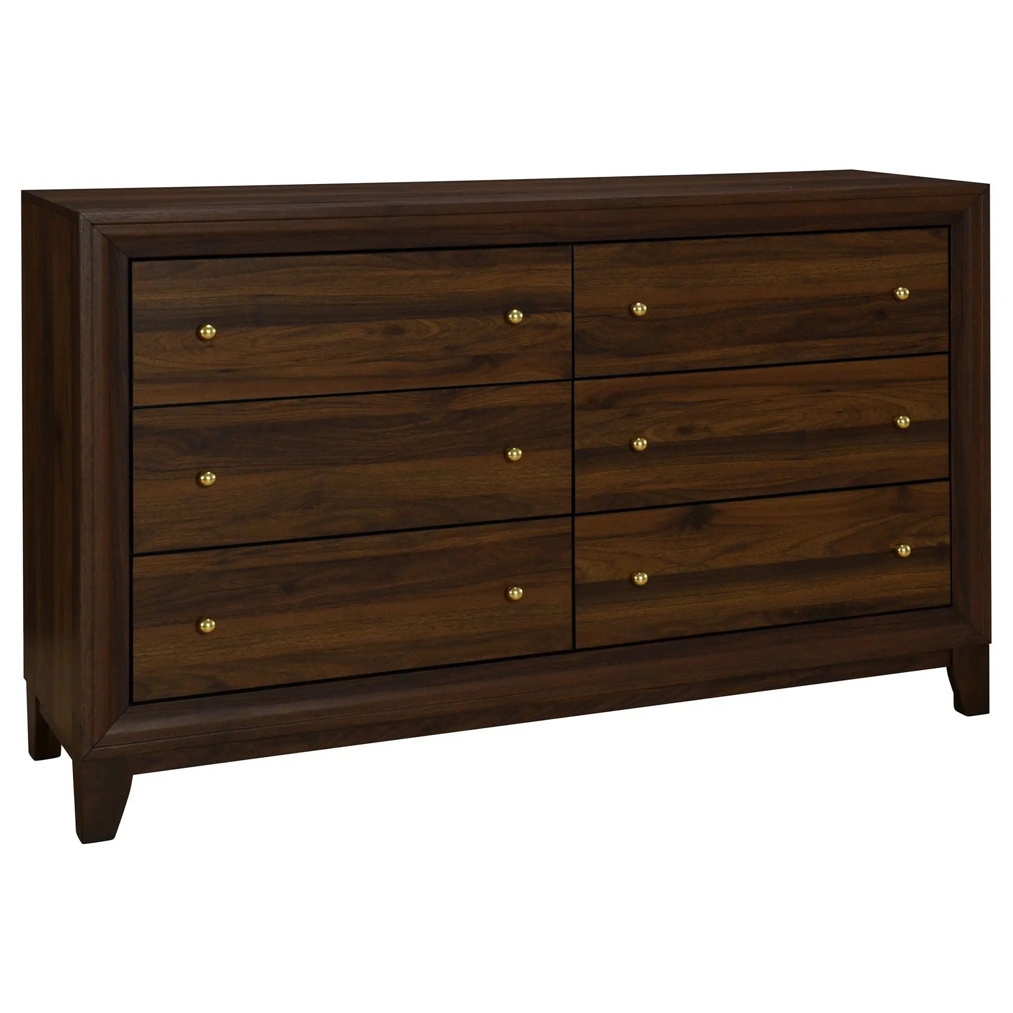 Welsley 6-drawer Dresser Cabinet Walnut by Unique Piece Furniture