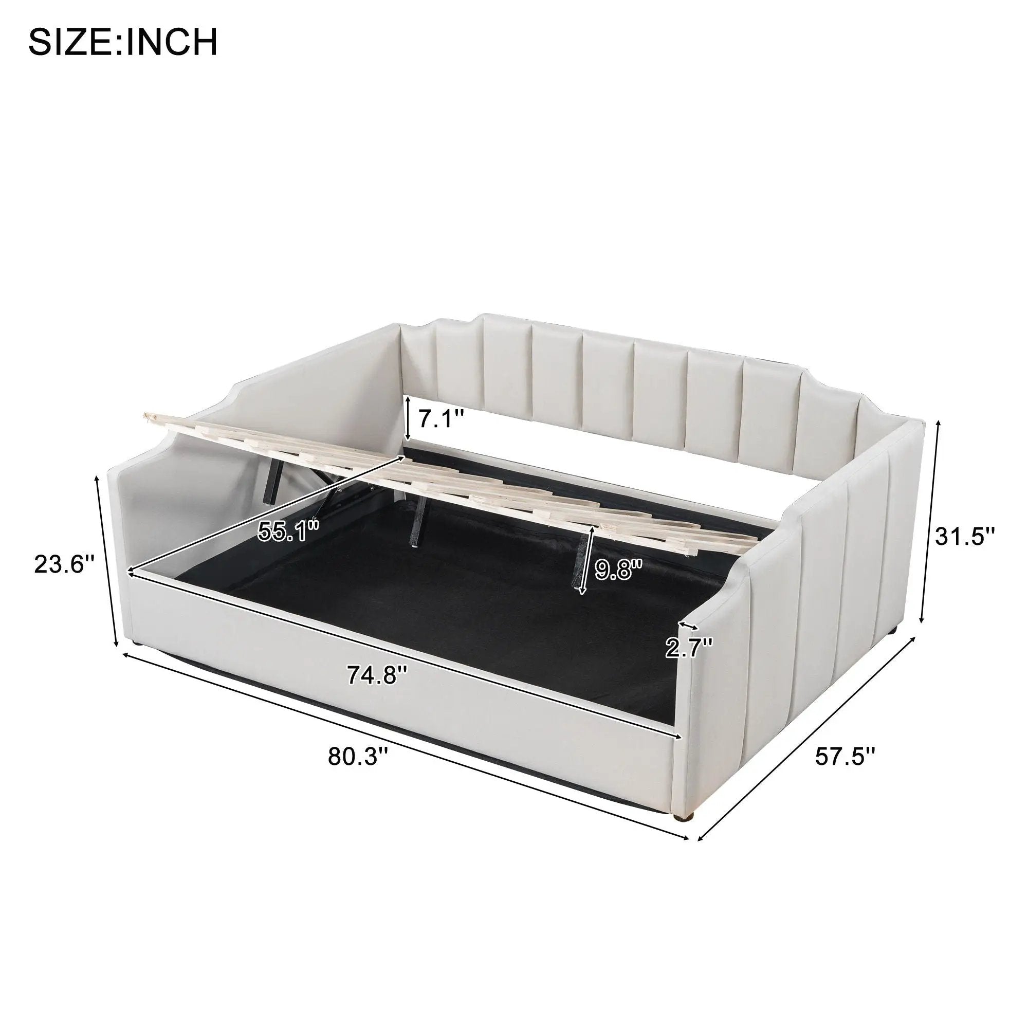 Modern Upholstered Daybed With Underneath Storage by Unique Piece Furniture