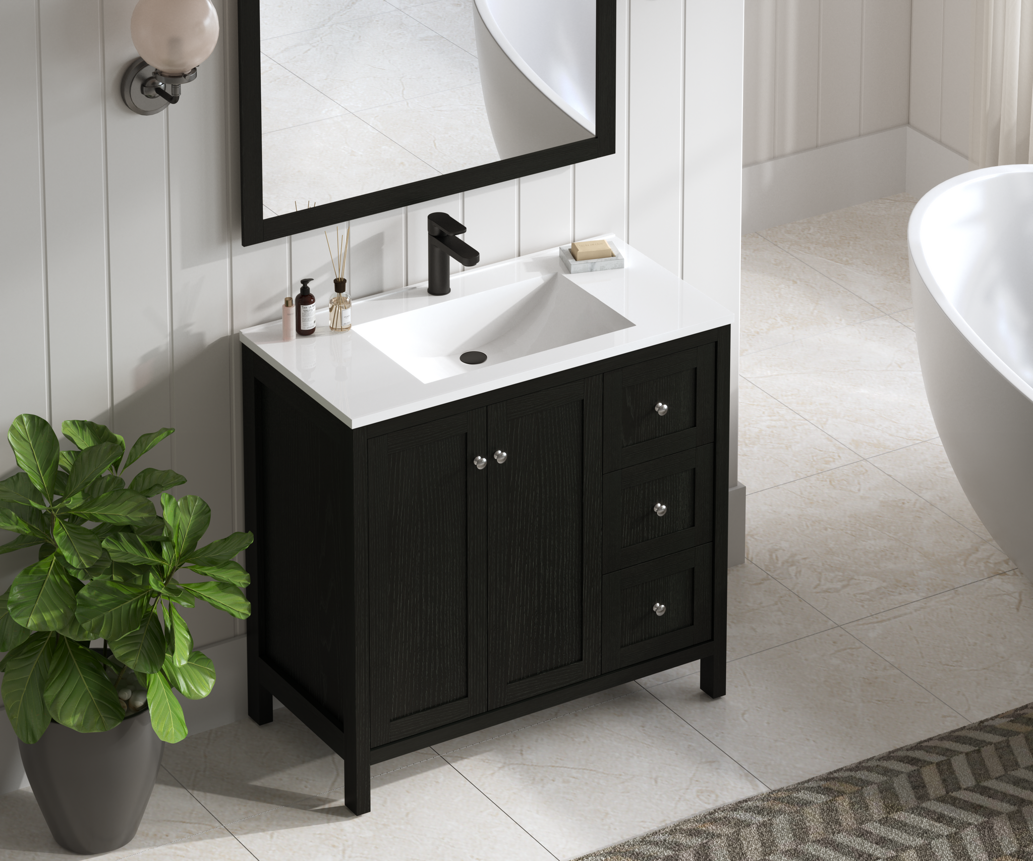 35.5" Modern Bathroom Vanity with Basin by HouseOfZazla