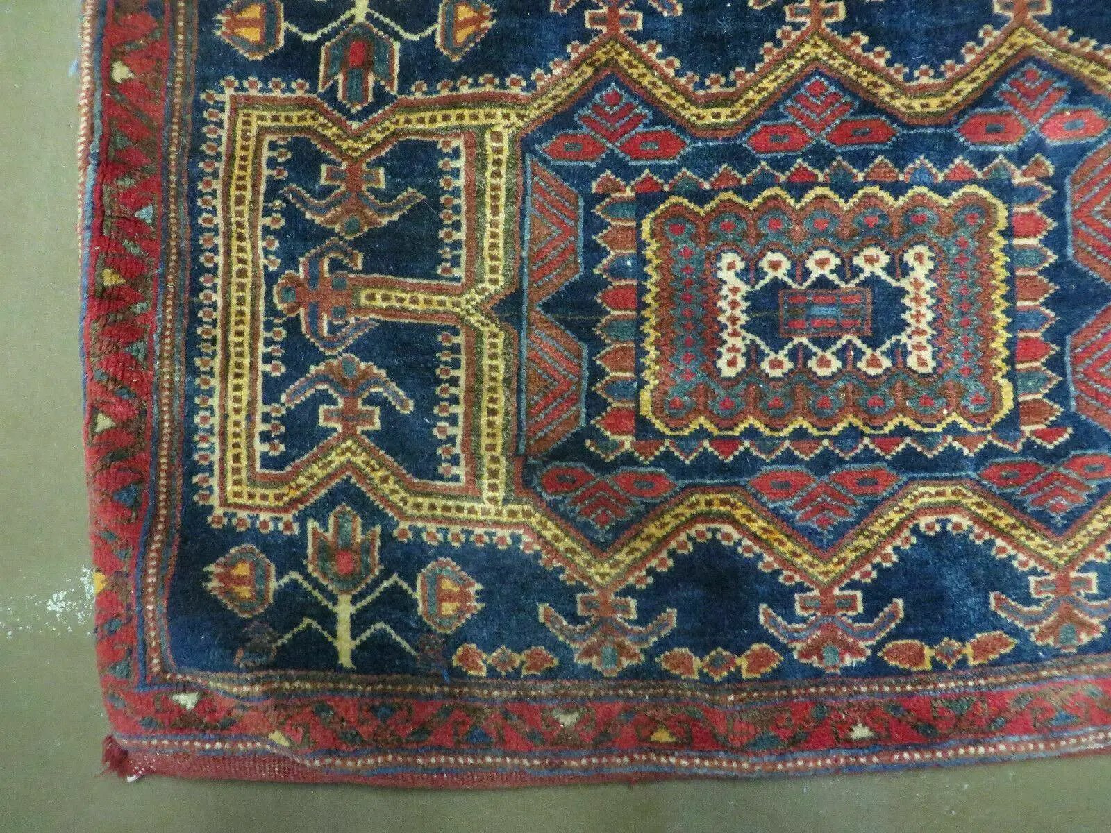 3' X 4.5' Antique Handmade Turkish Tribal Wool Rug Double Saddle Bag Nice by Jewel Rugs