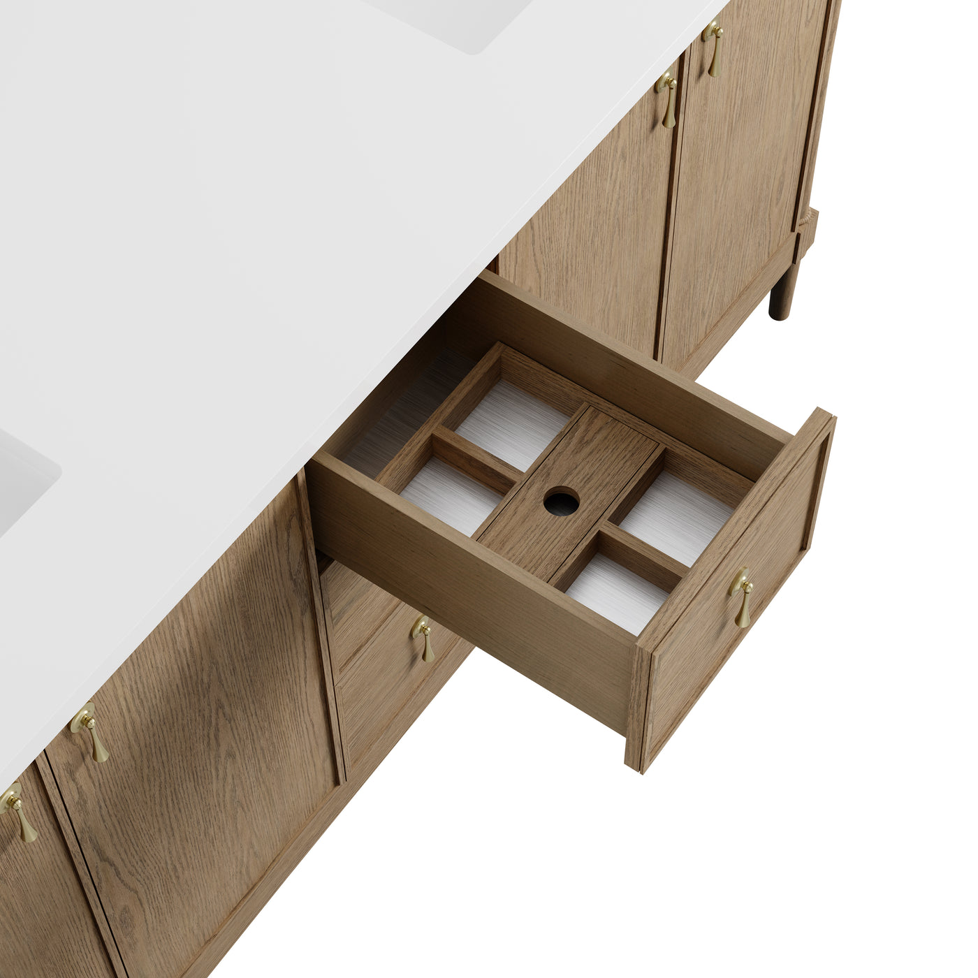 James Martin Kinnsden 72" Double Bathroom Vanity, Weathered Oak by James Martin