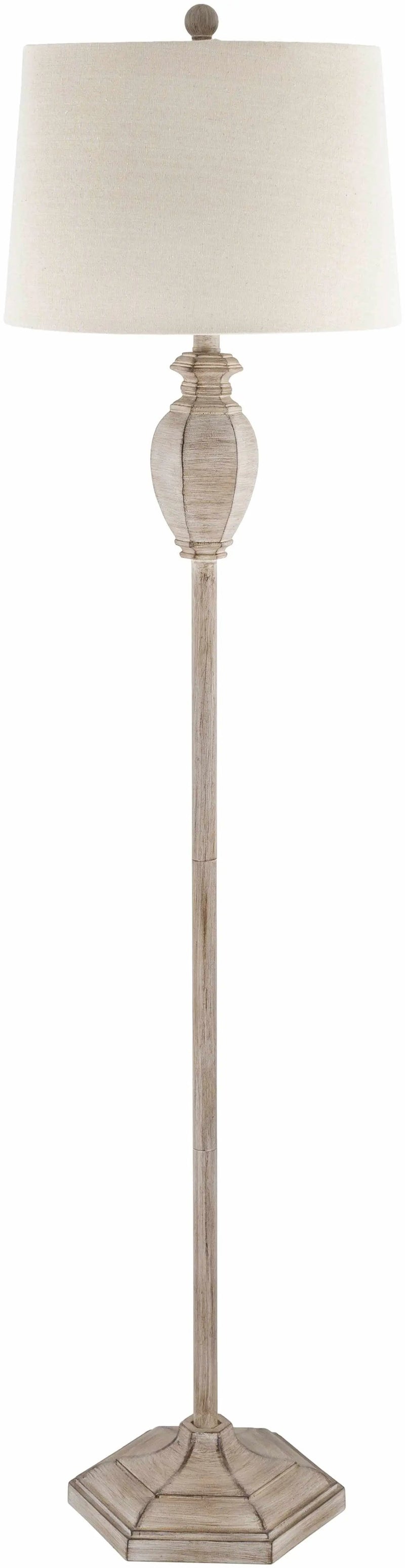 Esmeralda Resin Gray & Beige Floor Lamp by Boutique Rugs