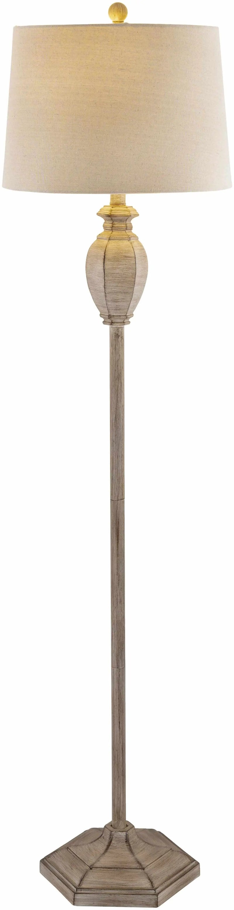 Esmeralda Resin Gray & Beige Floor Lamp by Boutique Rugs