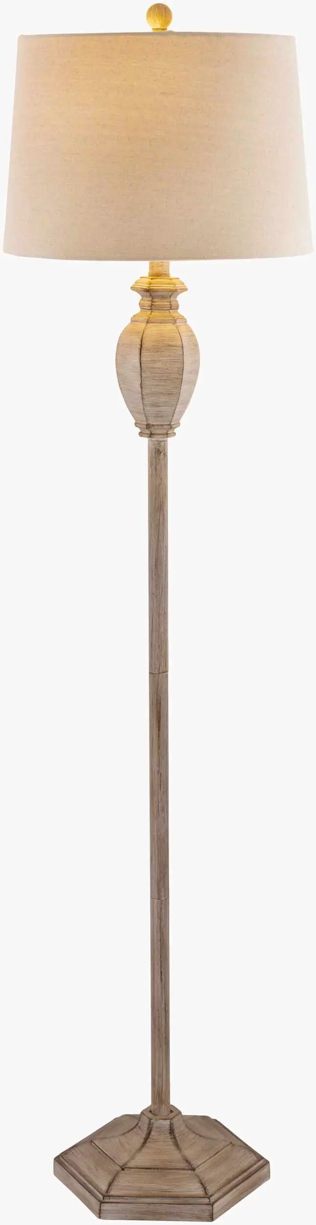 Esmeralda Resin Gray & Beige Floor Lamp by Boutique Rugs