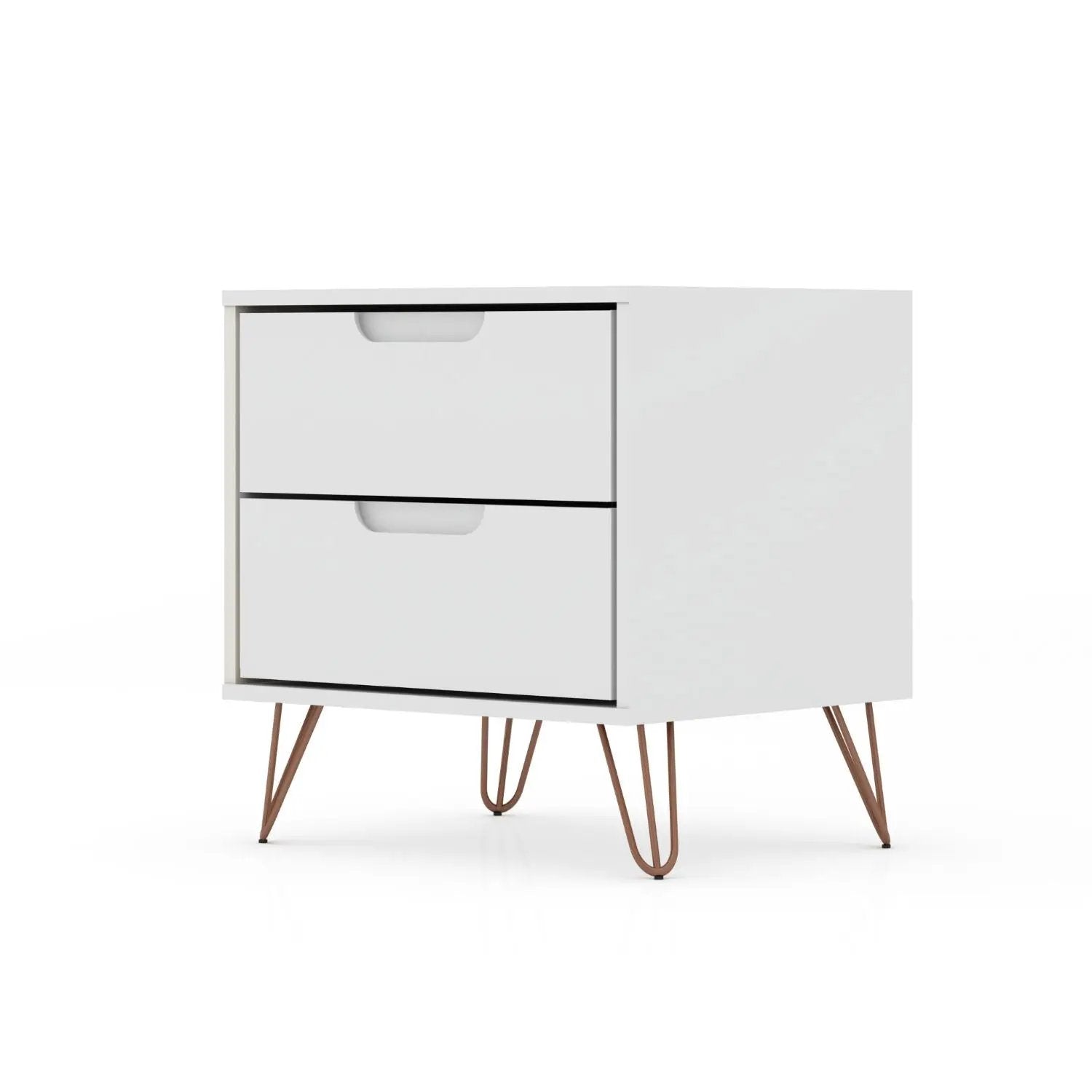 Rockefeller - Nightstand With 2 Drawers - White by HouseOfZazla