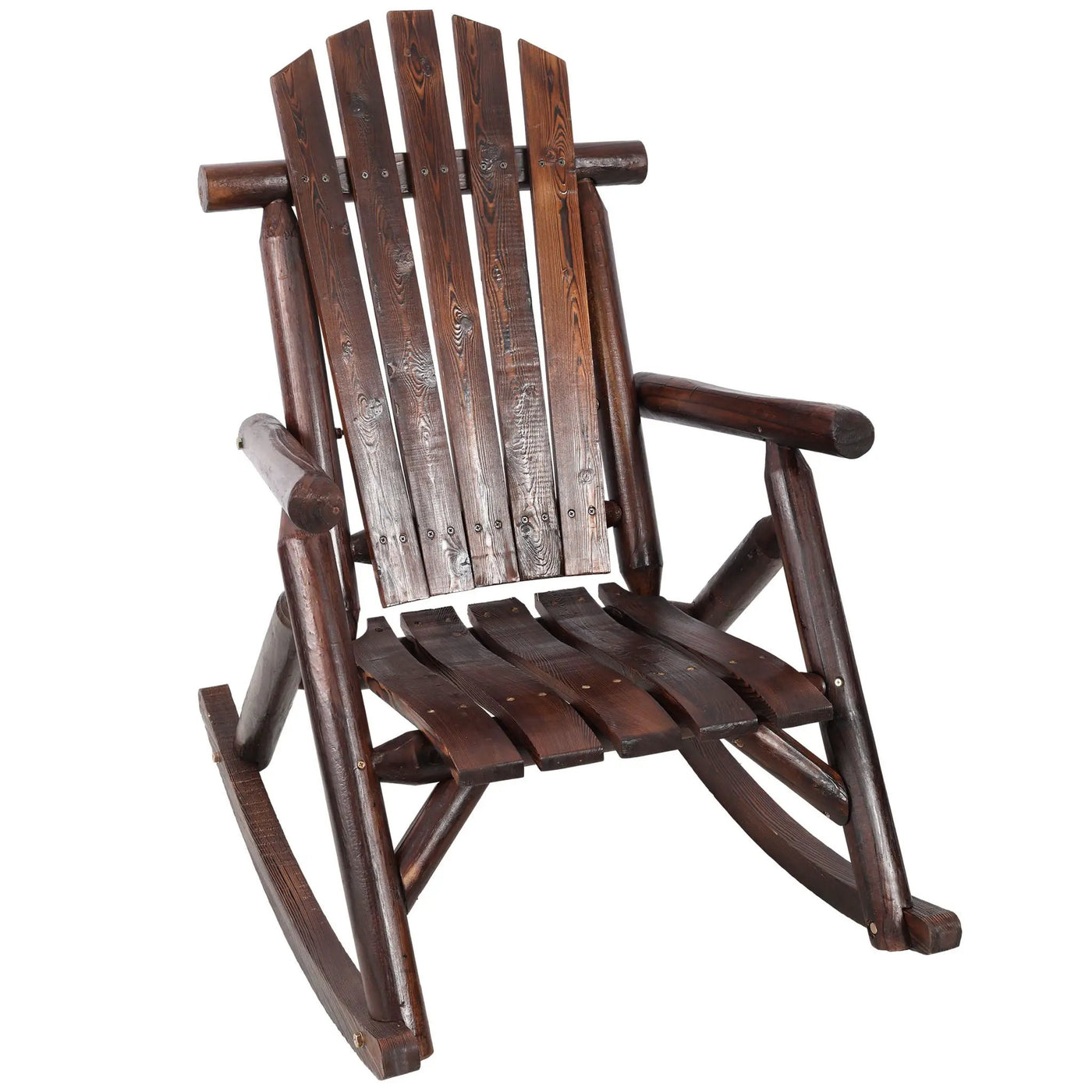 Durable Wooden Porch Rocker, Fir Log Rocking Chair by HouseOfZazla