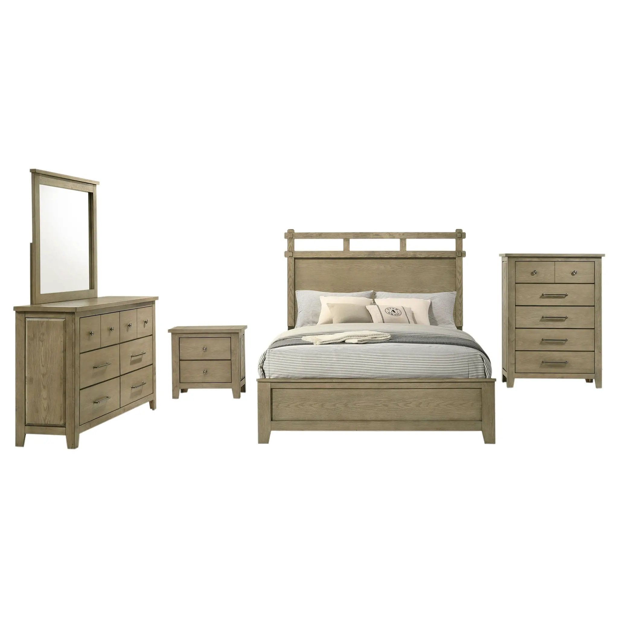 Hazlewood 5-piece Eastern King Bedroom Set Vineyard Oak by Unique Piece Furniture