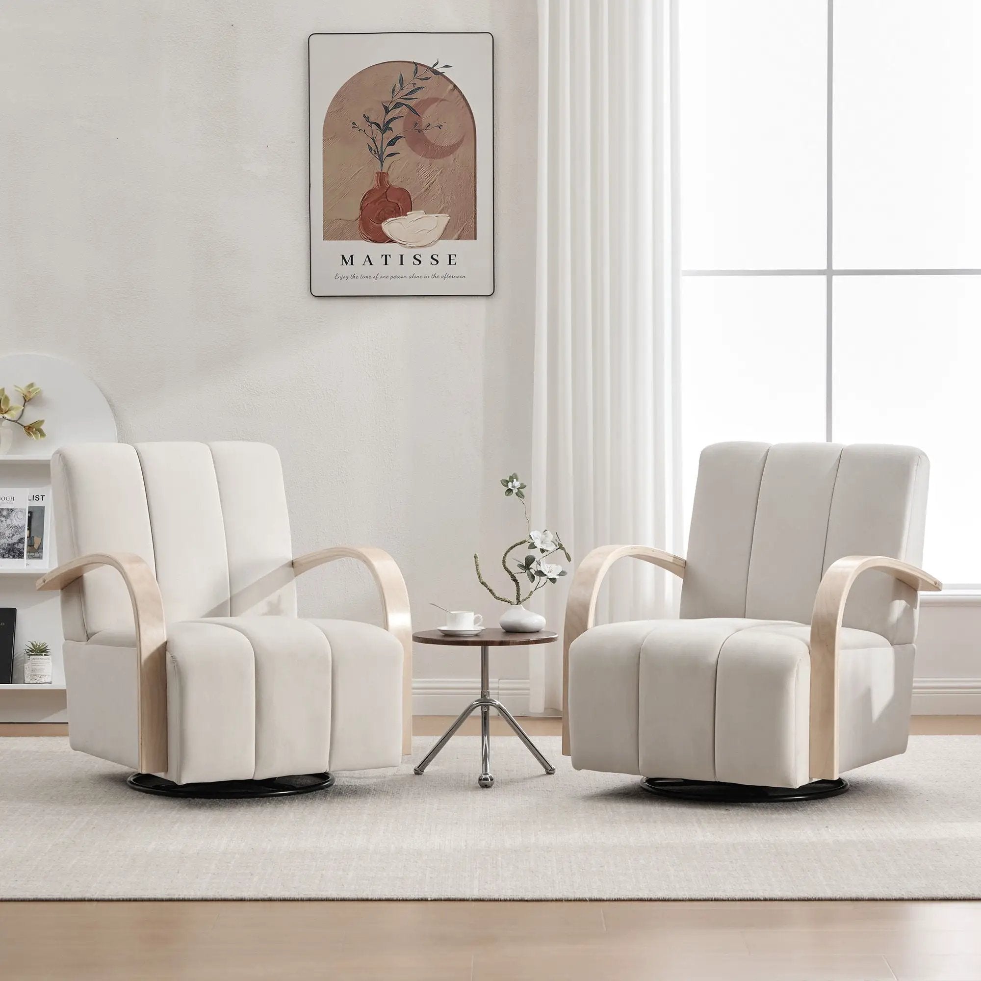 360° Swivel Accent Chair With Armrests by Unique Piece Furniture