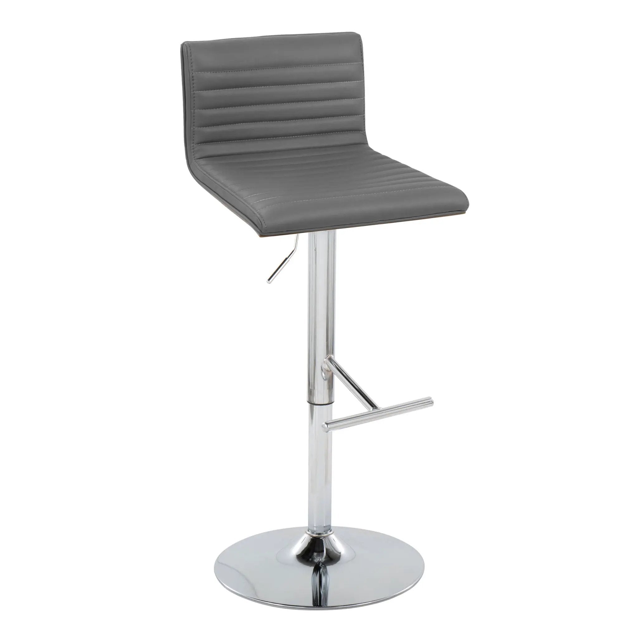Mason - Contemporary Adjustable Barstool & Swivel With Straight T Footrest (Set of 2) by Unique Piece Furniture
