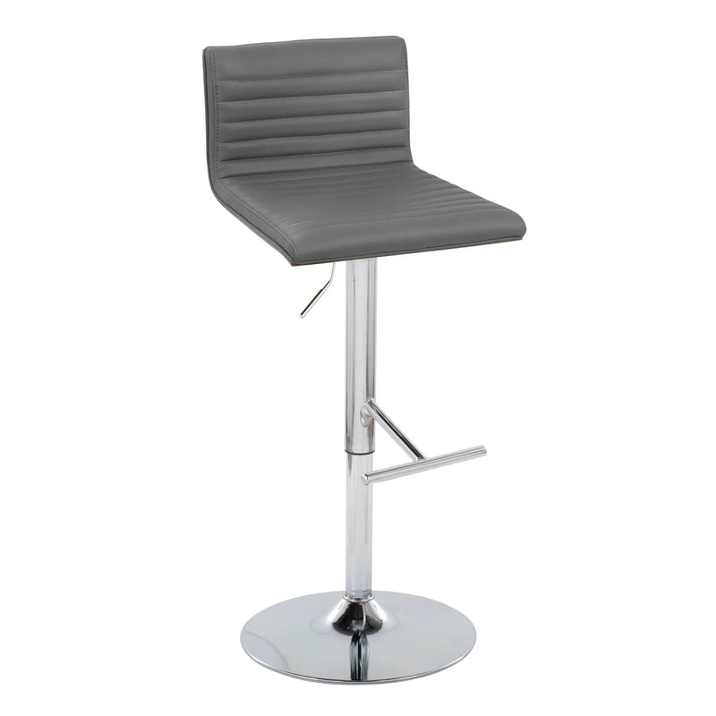 Mason - Contemporary Adjustable Barstool & Swivel With Straight T Footrest (Set of 2) by HouseOfZazla
