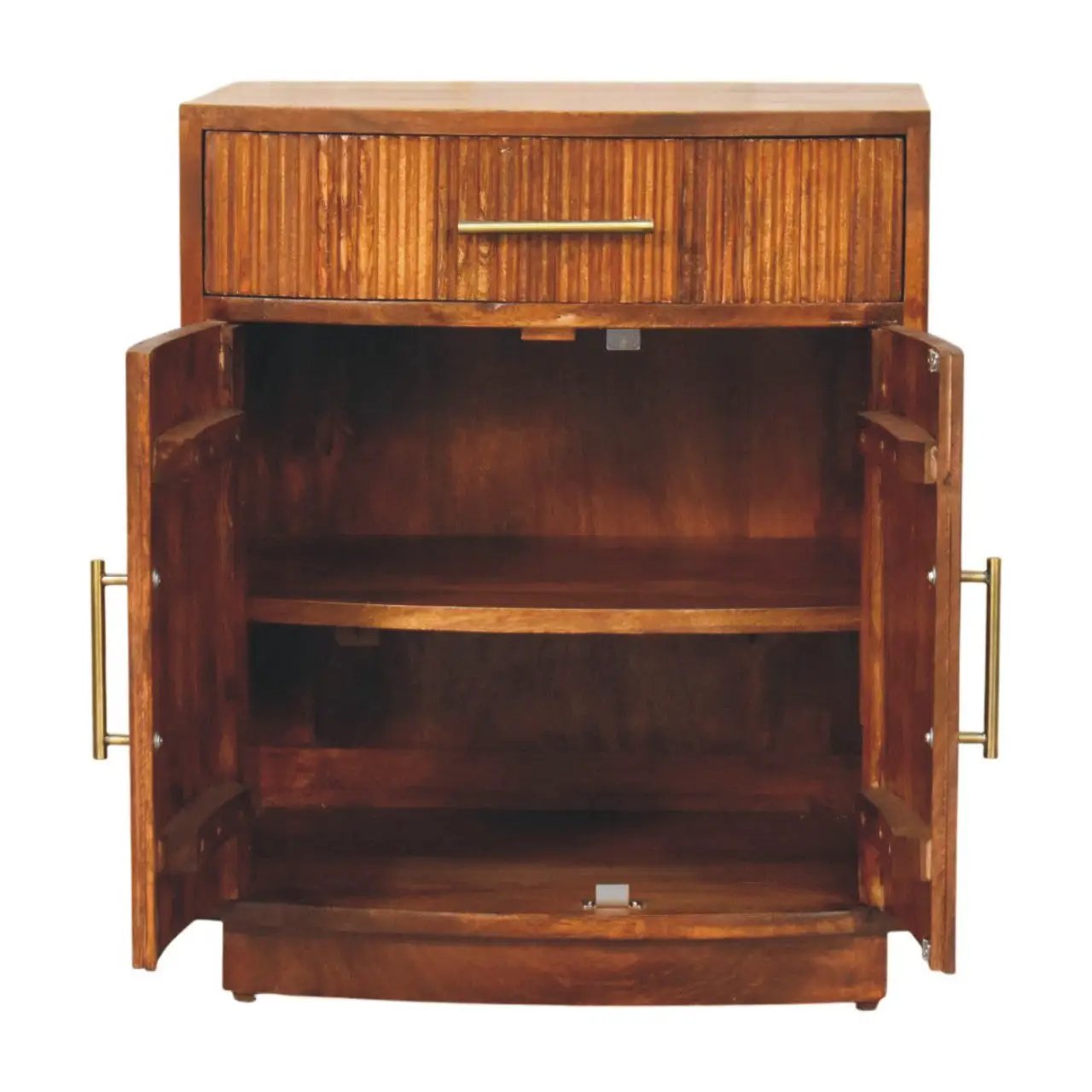 Solid Wood Milan Fluted Bedside Cabinet by HouseOfZazla