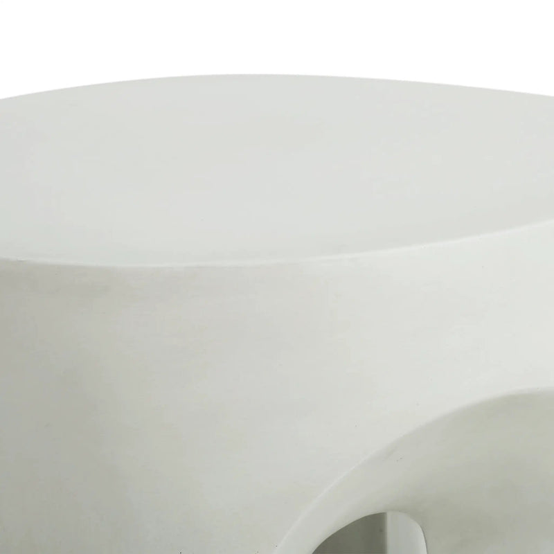Outdoor MGO Round Top Side Table in Antique White by HouseOfZazla