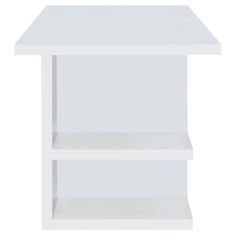Hannah - 4 Shelf Writing Desk With Open Shelving - White by HouseOfZazla