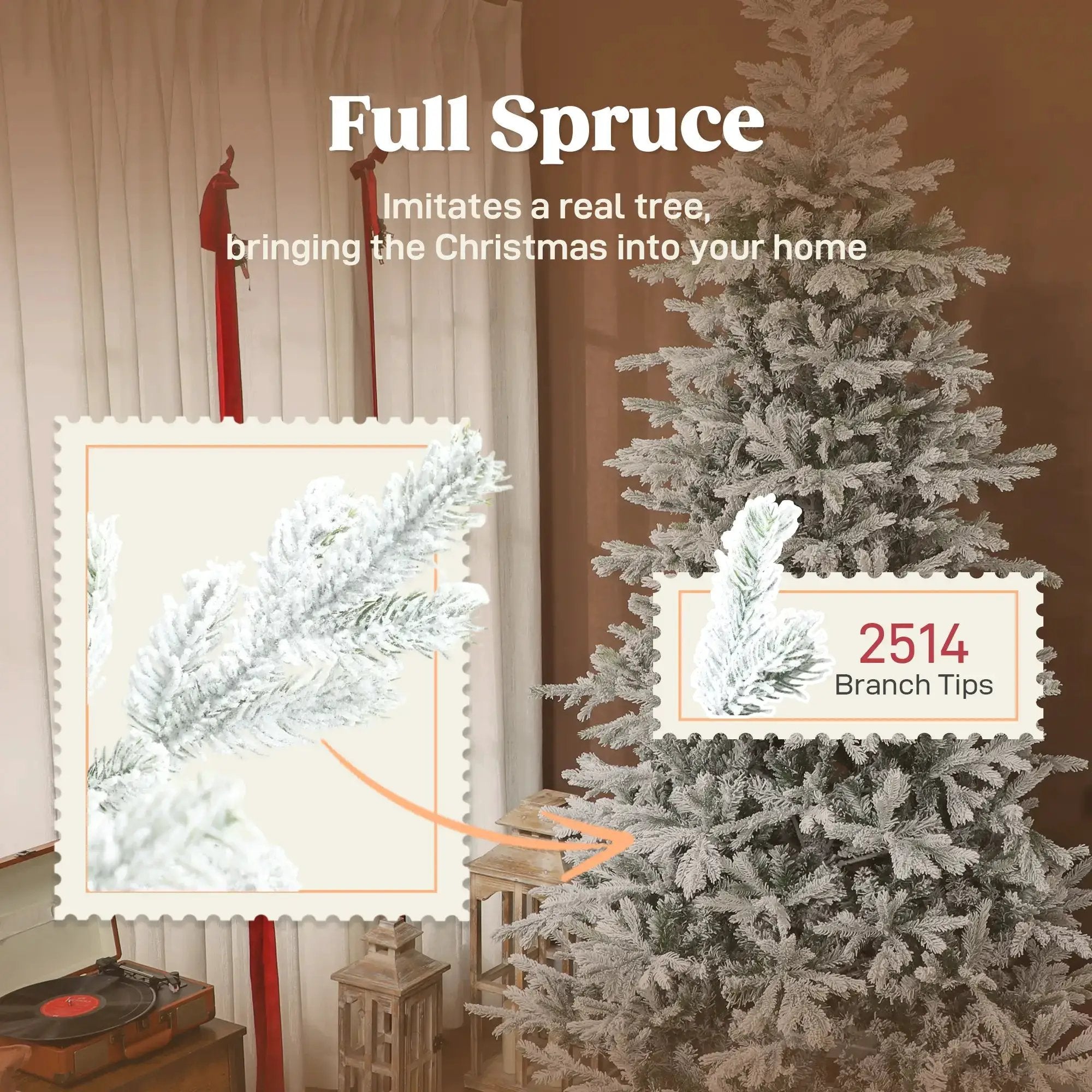 9 Ft Artificial Christmas Tree With Realistic Branches by HouseOfZazla