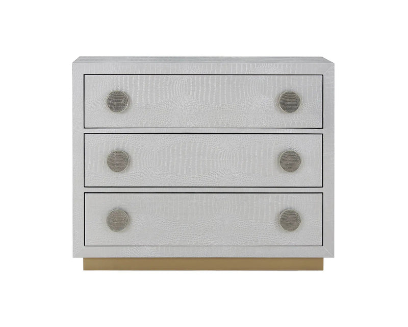 Anpu - Faux Crocodile Skin Console Cabinet - Silver by Unique Piece Furniture