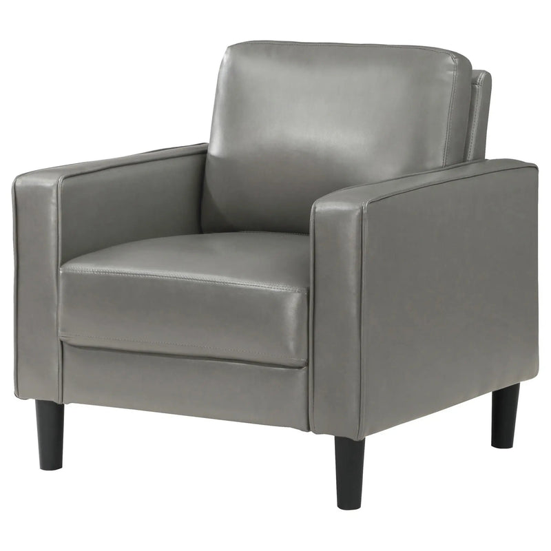 Ruth Upholstered Track Arm Accent Chair Grey by Unique Piece Furniture