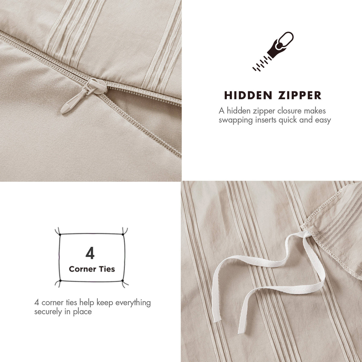 Striped Full Woven Duvet Set with 2 Pillow Shams - Full Size, photo 5 of 10